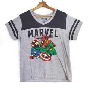Marvel | V-Neck Avengers Graphic Ringer Tee